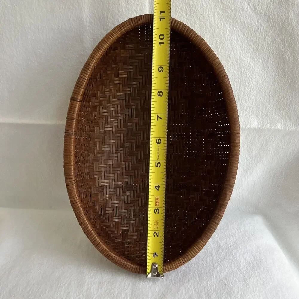 Vintage oval wicker rattan woven basket, home decor, fruit basket, decorative.